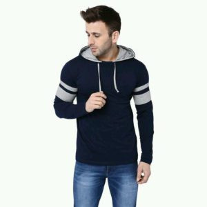 Altaf Men’s Stylish Cotton Solid Hooded T-Shirts