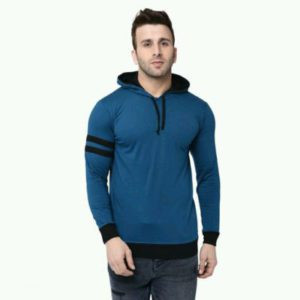 Veer Men’s Stylish Cotton Solid Hooded T-Shirts