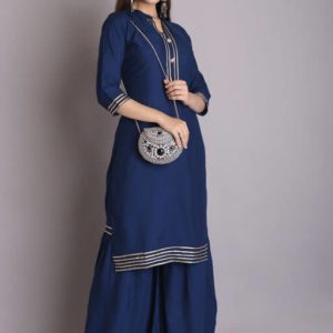 Xyra Rayon Long Embroidered Women’s Solid Rayon Kurta Sets