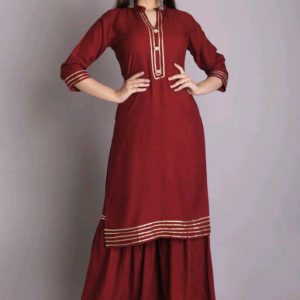 Xyra Rayon Long Embroidered Women’s Solid Rayon Kurta