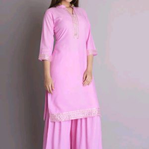 Vrun Rayon Long Embroidered Women’s Solid Rayon Kurta