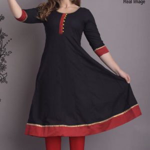 Roj Kurti Womens Cotton Embroidred Kurta With Printed