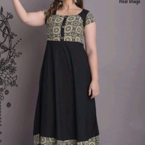 Rojdeal Fashion Womens Cotton Embroidred Kurta with Printed