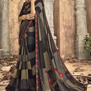 Roj Siya Pretty Georgette Printed Saree