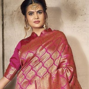 Roj Designer Art Silk Saree with Blouse Piece