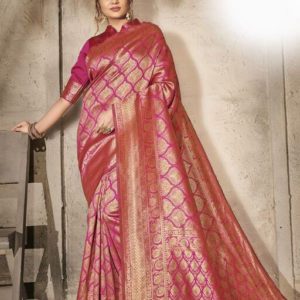 Roj Designer Art Silk Saree with Blouse Piece