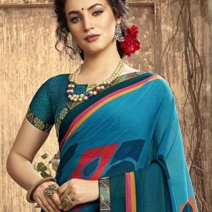 Roj Siya Pretty Georgette Printed Saree