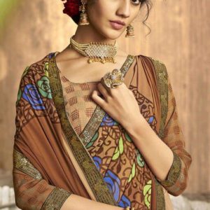 Roj Siya Pretty Georgette Printed Saree