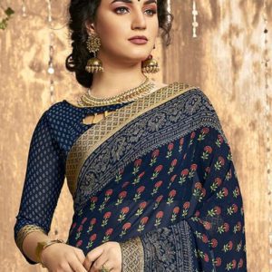 Roj Siya Pretty Georgette Printed Saree