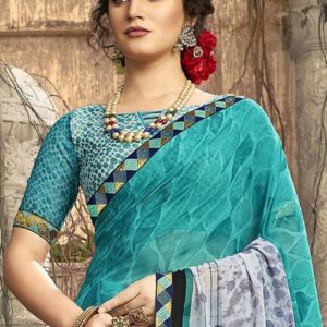 Roj Siya Pretty Georgette Printed Saree
