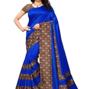 Rojdeal Art Silk Saree With Blouse Piece