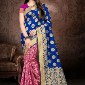 Women’s Banarasi Silk Saree With Unstitched Blouse Piece