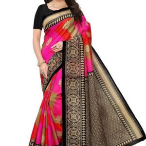 Rojdeal Designer Art Silk Saree with Blouse Piece