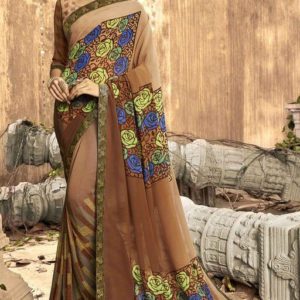 Roj Siya Pretty Georgette Printed Saree