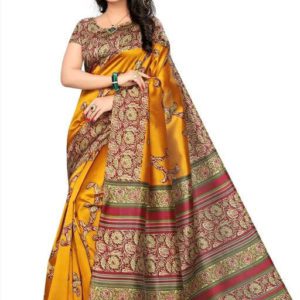 Rojdeal Designer Art Silk Saree with Blouse Piece