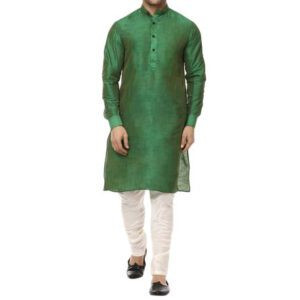 Rojdeal Festive Wear Ethnic Dupion Raw Silk Men’s Kurta Pyjama Sets
