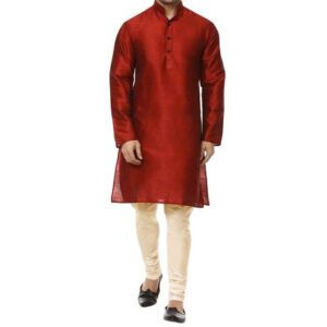 Rojdeal Festive Wear Ethnic Dupion Raw Silk Men’s Kurta Pyjama Sets
