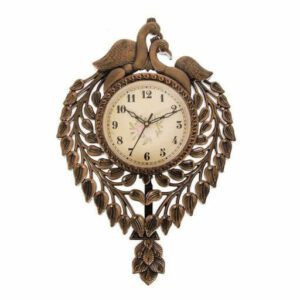 BLACK HORSE Creations Antique Wall Clock | Wall Clock for Living Room | Wall Clock for Bedroom | Wall Clock for Home | Wall Clock for Office | Wall Watch | Wall Clock (peacock1)