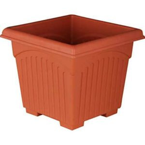 Rojdeal 12 Inch Square Pots – Square Planters Terracotta Color Flower Pots Big Size (Pack of 4)