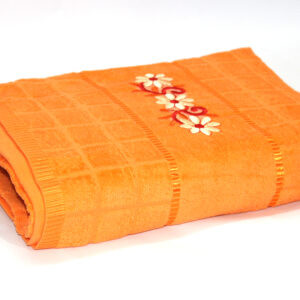 Rojdeal 100% Cotton 500 GSM 1 Piece Bath Towel ( Brown Large 146 X 70 cm) Full Size (Orange)