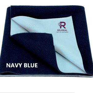 Rojdeal Waterproof Baby Bed Protector Dry Sheet for Born Babies (Small (50cm X 70cm), Pink) with Ultra absorbance (Dark Blue)