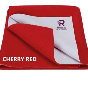 Rojdeal Waterproof Baby Bed Protector Dry Sheet for Born Babies (Small (50cm X 70cm), Pink) with Ultra absorbance (Red)