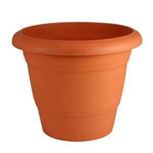 Rojdeal 14 Inch Round Flower Planter |Big Size Planter Pot | Plant Container Set, Pack of 4 – Brown Plastic Pots Plant Container Set (Pack of 4)