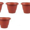 Rojdeal heavy duty plastic planter pots color terracotta (13 inch, pack of 4) 2 Rojdeal heavy duty plastic planter pots