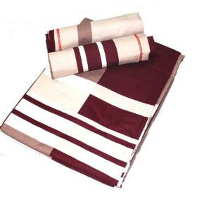 Rojdeal Glace Cotton King Size Double Bedsheet with 2 Pillow Covers (Coffee 3)
