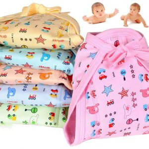 Rojdeal Baby’s Hosiery Cotton Cloth Langot Double Layer U Shaped Washable and Reusable Nappies ( Multicolor, 0-6 Months) Pack of 10 Pieces