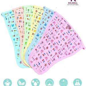 Rojdeal Baby’s Hosiery Cotton Cloth Langot Double Layer U Shaped Washable and Reusable Nappies ( Multicolor, 0-6 Months) Pack of 10 Pieces