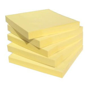 Rojdeal Sticky Notes 3 x 3 Inch Pads, 500 Sheets (Yellow x 100 Sheets) (3)