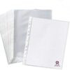 Rojdeal transparent fs (legal) size document sleeves 200 micron thickness leaf waterproof clear sheet protector 11 holes punched ring files (25)