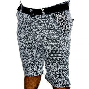 Rojdeal Men’s Slim Fit Cotton Shorts Black and White