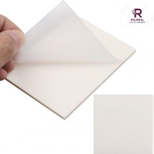 Rojdeal 50 Sheets Transparent Sticky Notes, Clear Sticky Notes Waterproof Self-Stick Notes, Removable Translucent Sticky Notes with Pen, (3×3inch, Translucent)