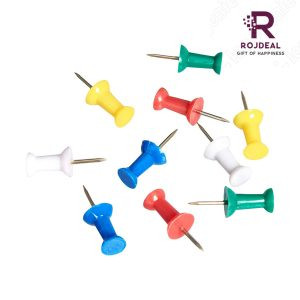 Rojdeal Push Pins Steel Point /Board Pins/Thumb Pins, Tracks & Pins Gem Pins for Notice Boards, Soft Board, Display Board of Office, Home, School, Shop with a Reusable Storage Box Pack of 50 Pins