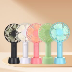 ROJDEAL Mini Portable USB Hand Fan, Rechargeable 3-Speed Fan Lightweight and Design, Compact Desk Fan for Indoor & Outdoor Use, Ideal for Home, Office, Travel, and Personal Cooling Multicolor