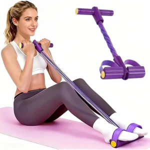 4 Tubes Resistance Band Pull Reducer Training Bands Body Pedal Exerciser Yoga Crossfit Exercise, Arm Exercise, Tummy Body Building Training Men and Womens (Multi)