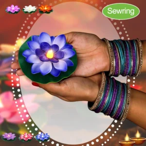 Set of 6 Floating Lotus LED Candles with Water Sensor Multicolor, Smokeless & Flameless Tea Lights for Diwali Décor, Home, Wedding, Mandir, Indoor & Outdoor Decorations