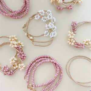 Natural Rose Quartz Gemstone Beaded Bracelet for Men & Women | Handmade Stretch Bracelet | Healing, Reiki & Meditation Jewelry | Gift for Birthday & Anniversary